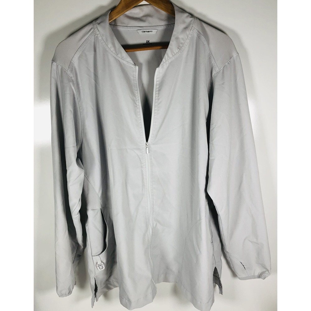 Carhartt Women's White Cross-Flex Knit Zip Front Scrub Jacket C82310 sz XXL "2X"